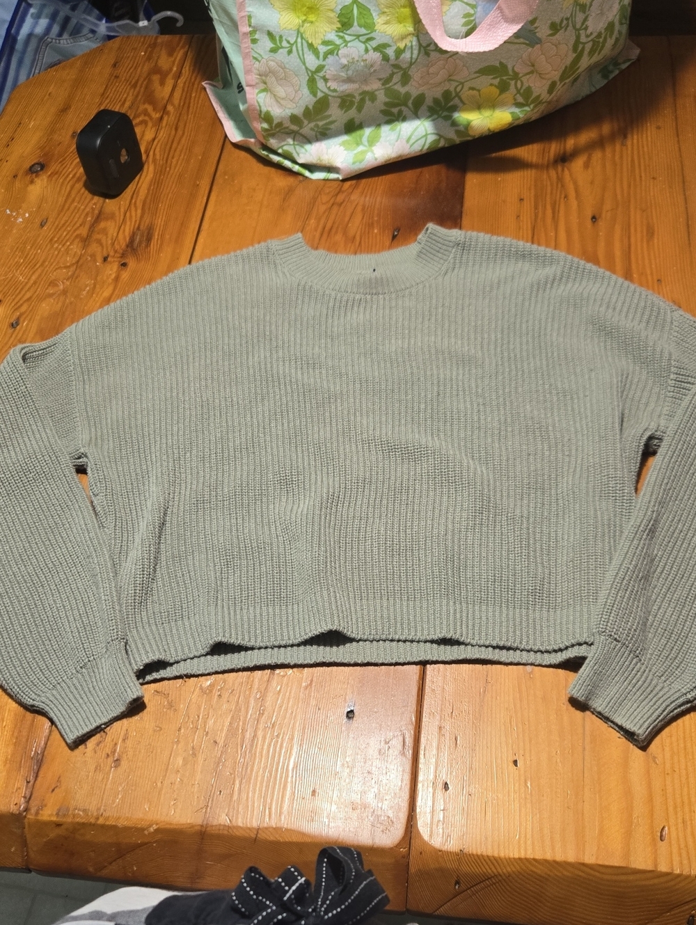 Hollister Sz Xs Light Sage Ribbed Crewneck Sweater - Women